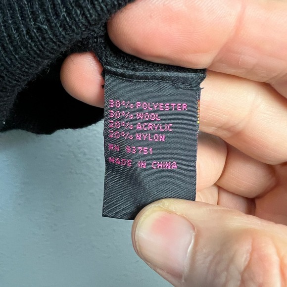 Colour Works Black Ruffle Collar Whimsigoth Fairy Cardigan Sweater Knit Top Sz L - Picture 3 of 10